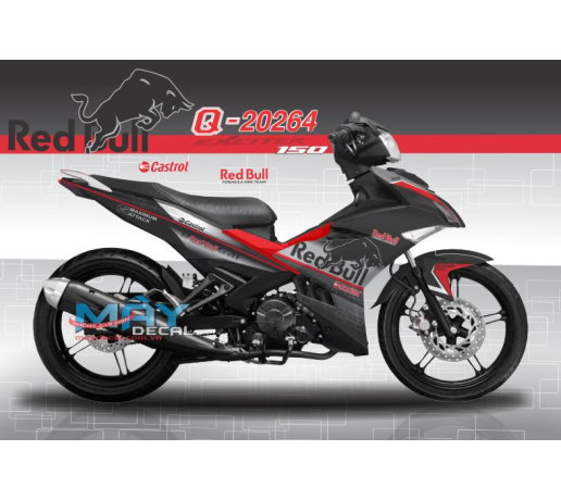 Q 20264 EX 150 redbull castrol dau nhot bo huc cung den blaxck do red logo