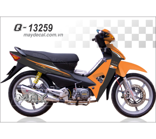 Q 13259 WAVE A cam den orange black tem roi duong net line Ktm