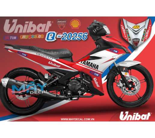 Q 20256 EX 150 unibat logo trang do red white the doctor shell tim rielloups  yamaha generali 