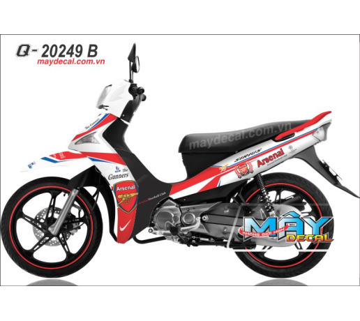 Q 20249 B SI FI arsenal logo trang do red white the thao sport bong da banh football cau lac bo cl