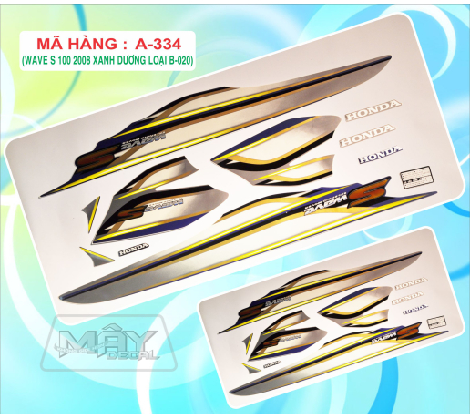 A-334 WAVE S 100 2008 XANH DUONG LOAI B-020
