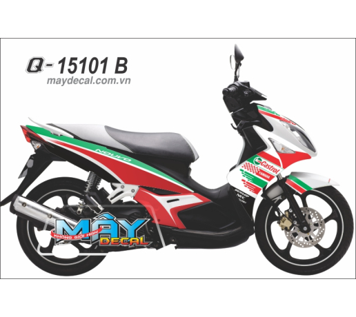 Q 15101 B NOUVO 4 Castrol do trang xanh la green white red yamaha caro