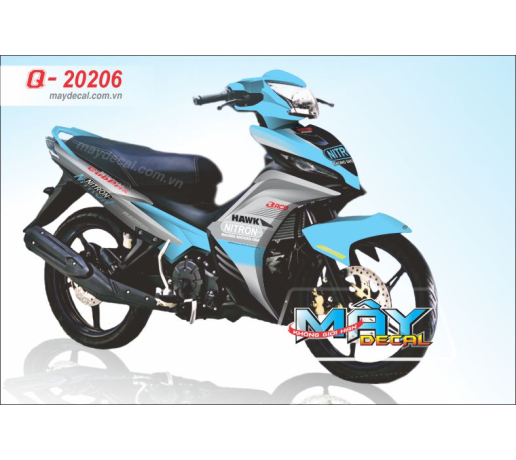Q 20206 EX 2011 xanh duong ngoc blue white trang nitron logo xam 