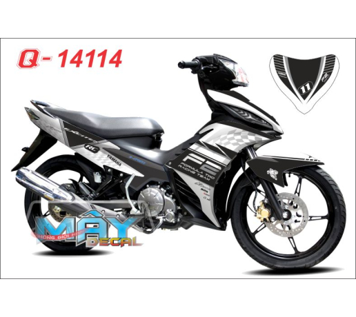 Q 14114 Exciter trang, den f2 racing team caro black white gray xamchu dua