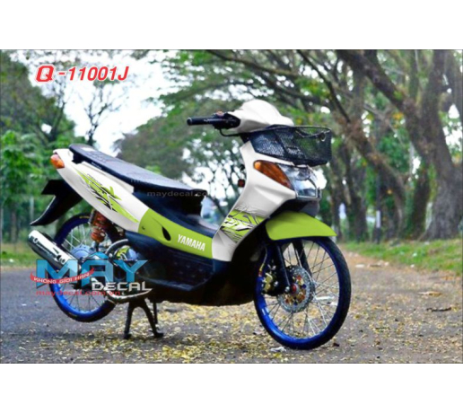 Q 11001 J nouvo 1 xanh la kawa trang white green duong net line
