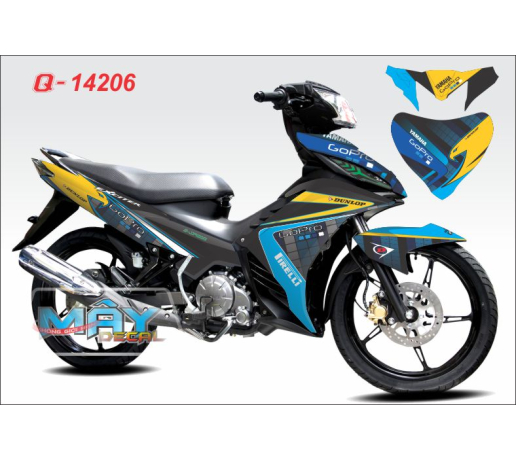 Q 14206 Exciter chim o dai bang vang xanh gp den o vuong caro gopro blue black