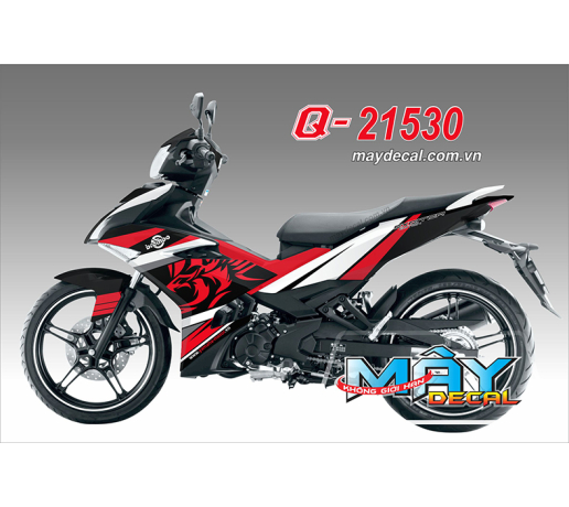 Q 21530 EX 150 - DO DEN ( TUAN DECAL ) abmc trang white red black brembo 