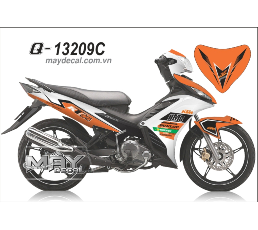 Q 13209 C EX 2011 hmc ktm cam orange trang white den black duong net line logo tem dau