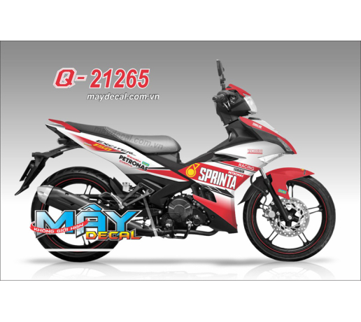 Q 21265 EX 150 trang do white red sprinta logo petronas racing tem dau 
