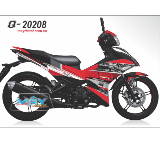 Q 20208 EX 150 den do red black biker text chu speed