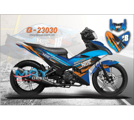 Q 23030 - Ex 150  NOS - Energy logo xanh duong cam den gp black blue cycan orange cham tron duong ne
