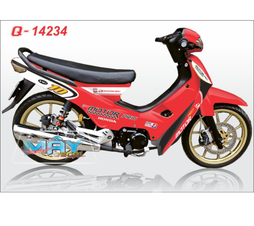 Q 14234 - WAVE DOI DAU racing boy dop red  motor pro honda