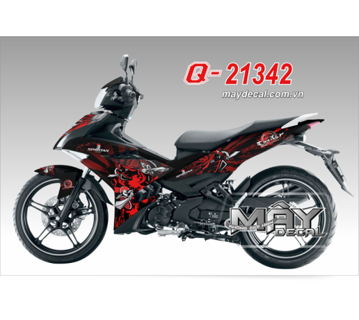 Q 21342 EX 150 SPARTAN den black do red trang white chien binh kiem hy lap 