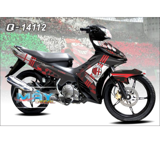 Q 14112 Exciter ACM AC milan caro do red black den caro co bong da banh football clb cau lac bo logo