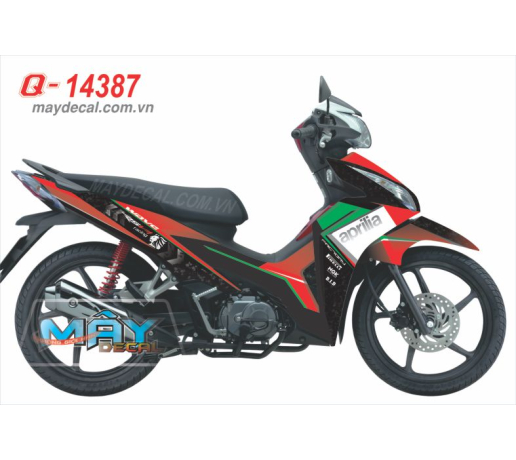 Q 14387 WAVE RSX aprilia cham duong net line co gai do red black den co y italy 