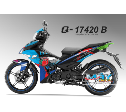 Q 17420 B - Ex 150  duong net line xanh gp blue bau mau colorful