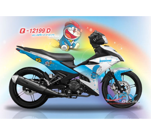 q 12199 D Ex 150 DORAEMON XMASK nobita doremon trang xanh duong blue white ngoi sao star chuong