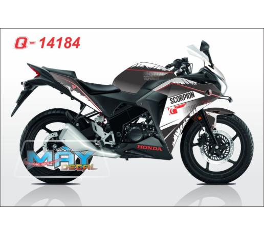 Q 14184 CBR 150 Scorpion trang white den black chi