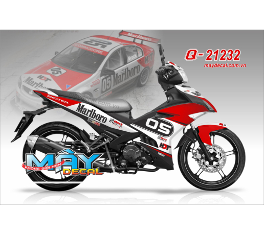 Q 21232 EX 150 MARLBORO trang do red black hdt den