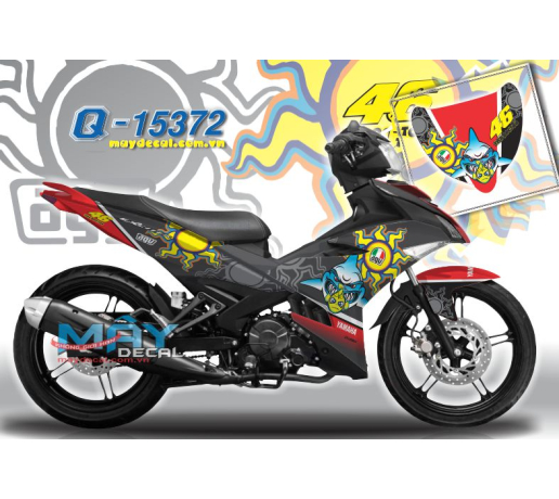 Q 15372  EX 150 CA MAP TNT SHARK FISH mat troi sun logo agv den black vang yellow xanh duong blue do