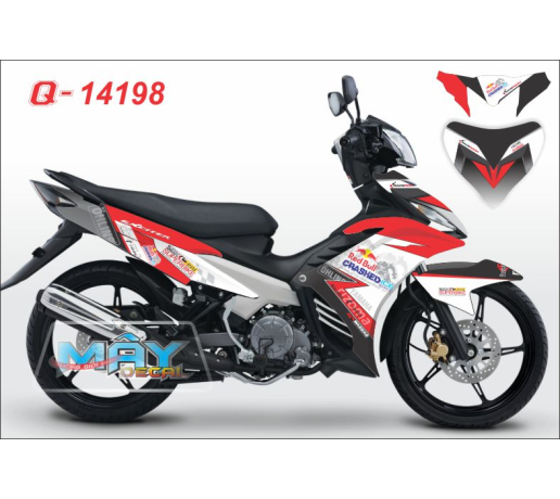 Q 14198 EXciter 3d redbul bo cung do trang white crashed ohline