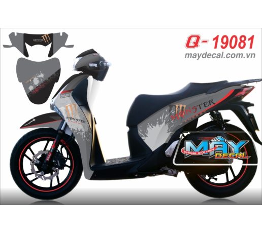 Q 19081 - SH 2013 monster logo dau vet mong tay quy cao vet son xam gray do red den black