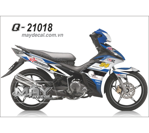 Q 21018 EX 2011 american racing xanh gp trang white blue tem dau logo
