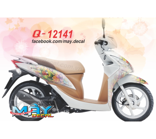 Q 12141 Vision trang white toc hoa van flower màu sac colorful