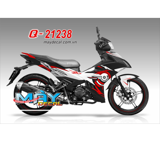 Q 21238 EX 150 h2c trang white red do black den hinh tron cycle