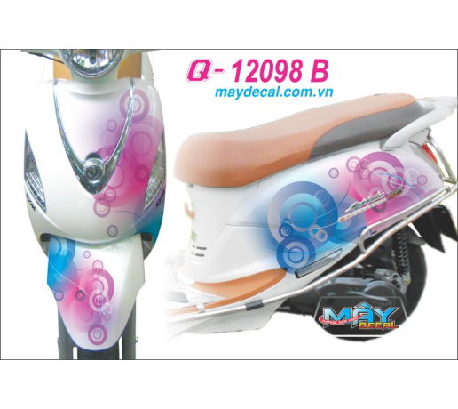 Q 12098 B Elizabeth fi trang white hong pink xanh duong blue hinh tron hoa van dai mau color