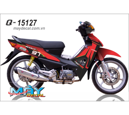 Q 15127 WAVE tro riva racing do den red black duong net airbrush