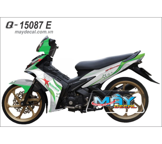 Q 15087 E EXCITER trang xanh heineken sao star bia beer green white logo