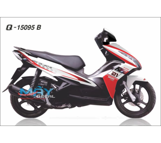 Q 15095 B  Air Blade trang den caro ducati red do black den white trang