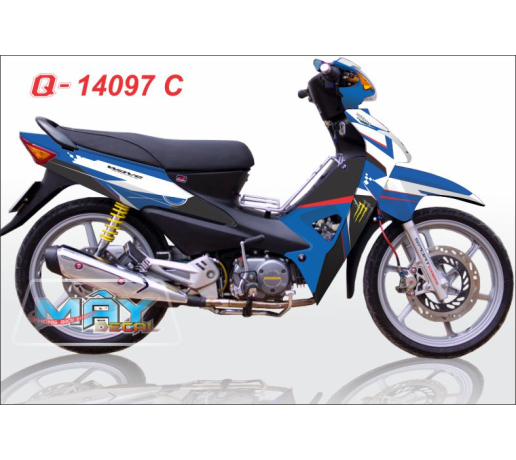 Q 14097 C - WAVE RS xanh trang den gp blue white black monster quy dau cao