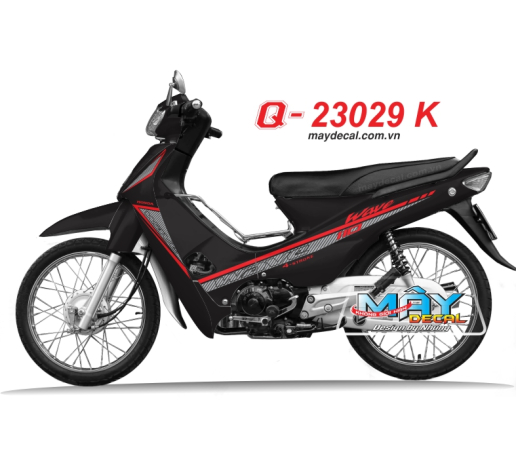 Q 23029 K - WAVE doi dau Bung Truoc Lien Soc den do red black duong net line chi carbon nhung tem