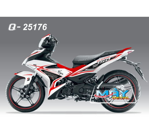 Q 25176 - EX 150 trang white den black do red virgin motocross 