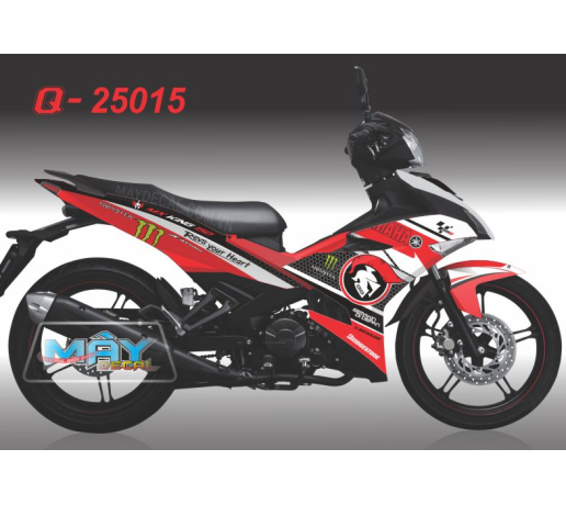 Q 25015 - EX 150 linh la ma monster cham to ong do red black den day vet mong tay quy cao logo dunlo