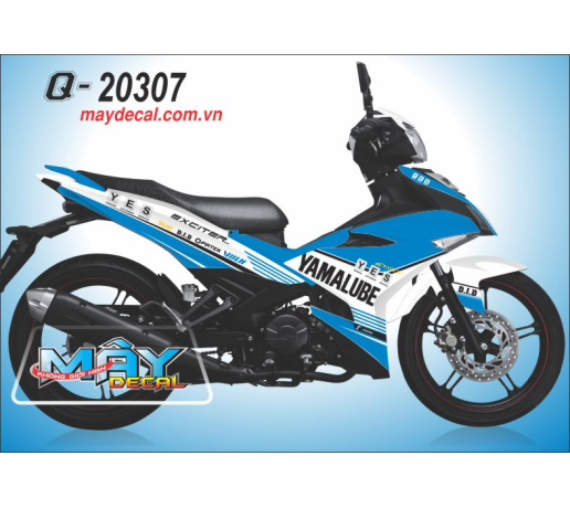 Q 20307 EX 150 logo ymalube yes d.i.d pirtex xanh duong blue trang white