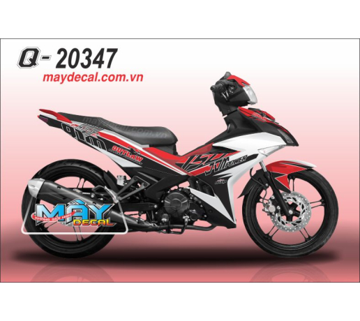 Q 20347 EX 150 den black trang white do red power outlaw soc qtm 