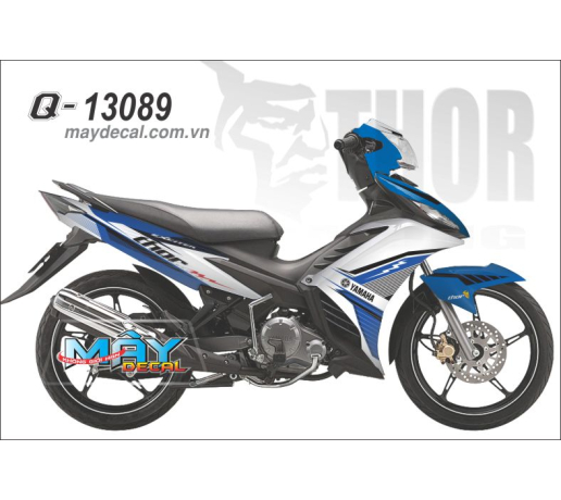 Q 13089 EX, xanh gp blue, trang white, thor, yamaha, xe dan decal trang tri