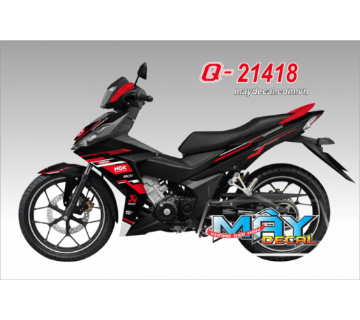 Q 21418 WINNER 150 ( DECAL46 ) chi line trang white den black do red ngk proti 