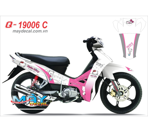 Q 19006 C - Sirius Hello Kitty hello kitty cat meo hong pink trang white sao star hoa flower