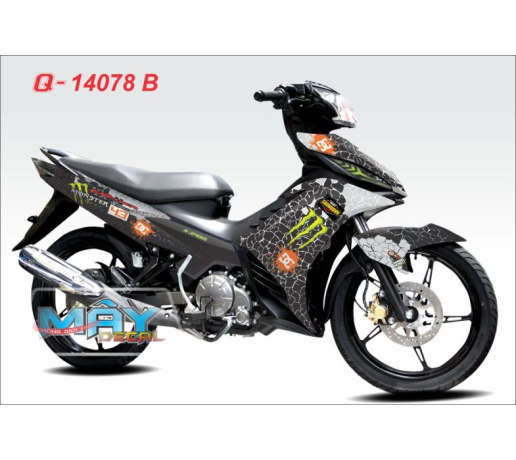 Q 14078 b Exciter monster den DG black net vut black quy dau cao xam gray