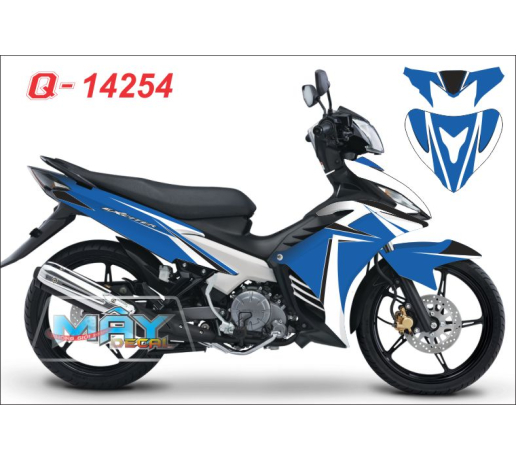 Q 14254 exciter duong net line trang xanh gp blue white air brush