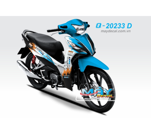 Q 20233 D - WAVE RSX 2014 go pro trang white xanh duong blue cam orange mobil 1 den black