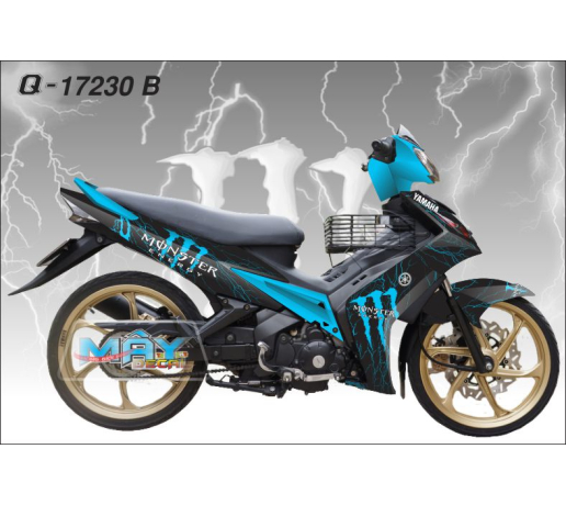 Q 17230 B EXCITER 2010 Monster dau mong tay cao vet black xanh duong blue cyan