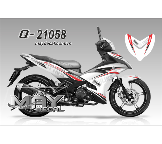 Q 21058 EX150 ohlins trang do red white logo