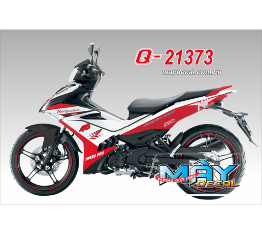 Q 21373 EX 150 DECAL 46 do red trang white den black speed pro  akapovic revs your heart mv  