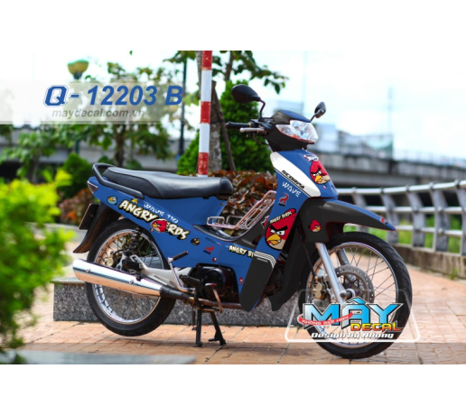 Q 12203 B - WAVE Doi dau ANGRY BIRD chu chim gian du hoat hinh cartoon disney i m trang xanh gp blue