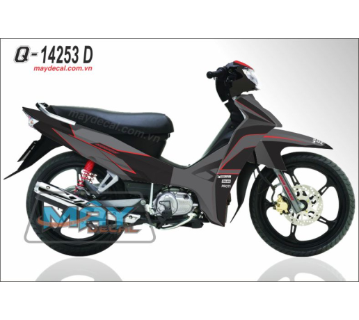 Q 14253 D SIRIUS den xam do red gray black duong net line phoi mau airbrush chi do tuan	